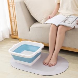 Fauitay Bassin de Bain de Pieds Pliable, Seau de Trempage des Pieds Pliable en Silicone de Grande capacit&eacute; avec Conception R&eacute;tractable, pour les Voyages &agrave; Domicile (Bleue) (Yangshuo West Street, neuf)