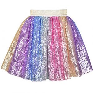 Sunny Fashion Filles Jupe Arc-en-Ciel Licorne Sequin P&eacute;tillant Tutu Danse 9-10 Ans,9-10 ans,Multicolore-Multicolore (Sunny Fashion Europe, neuf)
