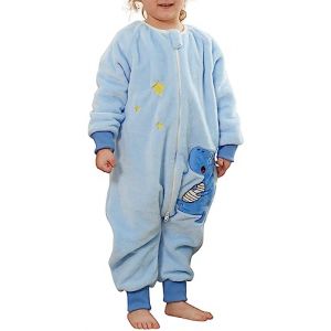 Happy Cherry Grenouillère Bébé en Flanelle Gigoteuse avec Jambes Fille Garçon Combinaison Pyjama Enfant Sac de Couchage Hiver Chaud A6 3-5 ans (LIRUNEU, neuf)