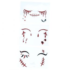 Beaupretty 3 Pièces Autocollants De Tatouage Dhalloween Nuit Décorations Se Maquiller Punk Faire La Fête Faux Briller Pour Les Yeux Cosplay De Plein Air À L'intérieur Papier De Tatouage (lorianca, neuf)