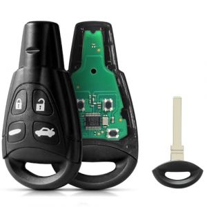 Porte-clefs de Voiture &agrave; 4 Boutons pour Saab 93 95 9-3 9-5 WF 434Mhz ID46 Chip LTQSAAM433TX Porte-clefs &agrave; Distance de Remplacement &agrave; 4 Boutons Souples pour entr&eacute;e sans cl&eacute; (car key, neuf)