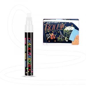 Lot de 8 Marqueurs Craie Effa&ccedil;ables &agrave; Base d&rsquo;Eau &ndash; Feutres Craie Pointe Carr&eacute;e 8 Couleurs Vives &ndash; Marqueur Fen&ecirc;tre, Tableau Noir, Tableau Blanc, Verre, Ardoise &ndash; Faciles &agrave; Nettoyer (Blanc x 3) (long fu shop, neuf)