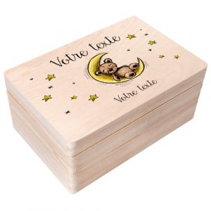 Creative Deco Coffret &agrave; Souvenirs en Bois Personnalis&eacute; pour B&eacute;b&eacute; avec Pr&eacute;nom et Votre Texte | Rangement pour Jouets | Coffret Cadeau Personnalisable | Coffret Souvenir (Creative Deco, neuf)