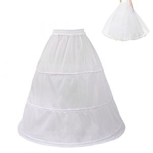 Crinoline De sous Jupes de Bal, 3 Couches Cerceaux, Jupon pour Robe Mariée de Mariage, Demoiselles d'honneur Costume Nuptiale Soirée Fête Blanc (hudiemei, neuf)