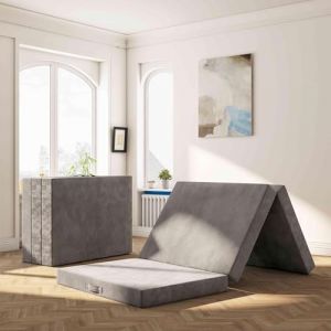 MOLPHIT Matelas Pliable 75x195x10cm - Matelas Pliable 1 Personne, Matelas pour Invités, Housse Souple Oeko-TEX, Mousse Premium Visco- lit d'appoint Matelas avec Housse Lavable (CHENGHANG, neuf)