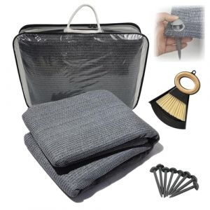 Tapis d'Auvent De Sol Camping Car,300x250 Cm Tapis pour Auvent Auvent De Caravane avec &OElig;illets,240g/m&sup2; Hdpe Tapis De Camping,avec Sac De Transport,Robuste Et Lavable (taoxin oz, neuf)