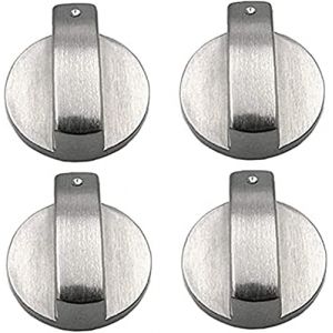 AKAMAS bouton de cuisinière, bouton de cuisinière, bouton de commande de la cuisinière à gaz, adaptateur de verrouillage de la cuisinière, commutateur de bouton de four 6mm argent universel, 4PCS (Akamas, neuf)