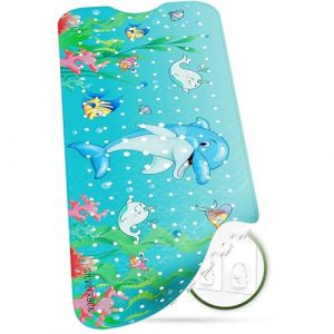 SilverRack Tapis de Bain pour Enfant,100x40 cm (Motif Dauphin),Tapis de Bain antidérapant,sans BPA pour Enfants et bébés,Tapis de Douche résistant à la moisissure et Lavable en Machine (TM eCommerce GmbH, neuf)
