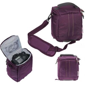 Navitech &Eacute;tui De Voyage Jumelles Violet - Compatible avec Le Panasonic LUMIX GH4 Body 4K Mirrorless Camera (North Laine Accessories FR - enregistr&eacute; &agrave; la TVA, neuf)