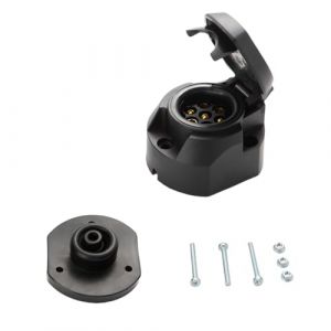 Feuunly Prise Remorque 7 Broches Femelle, 12V Étanche Prise Remorque Connecteur Standard Européenne, Prise avec Joint en Caoutchouc, pour Caravane Camions Voiture RV Tracteur Remorque Connecteur (Feuunly, neuf)