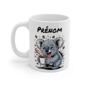 Teecustom Mug Hérisson Personnalisé – Tasse Café Mignonne et Énergique avec Prénom – Cadeau Original (Koala) (TeeCustom, neuf)