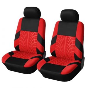Auto Ensembles Housses Siège pour Peugeot 208 II/Allure Auto Ecole/Roadtrip/208 GT, Motif des pneus, Respirant Imperméable Protections Accessoires,Red-2 Seats (Uinctd, neuf)