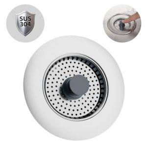 Hibbent Bouchon Evier Cuisine, Bouchon Evier avec Un Set Combin&eacute; Filtre Evier Cuisine,Grille de Filtre en Acier Inoxydable,Anti - Blocage, Anti-Odeur,Grille Evier Cuisine-Profondeur de L'&eacute;Vier >22mm (Intelligent3H FR, neuf)