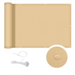 COOL AREA Brise Vue Balcon 90x600cm Imperm&eacute;able,Cache Brise Balcon Opaque UV R&eacute;sistant pour Exterieur Terrasse Jardin et Serre C&acirc;ble,Sable (MaojinEU, neuf)
