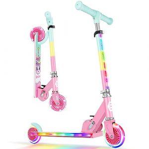 BELEEV V2 Trottinette pour Enfants 3 à 12 Ans, Trottinette Pliable à 2 Roues LED Roues Lumineuses, Stem, Deck, 3 Réglables en Hauteur, Trottinette pour Filles et Garçons, Scooter (MeiShangStore, neuf)