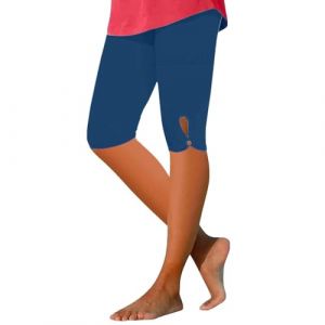 MOKBAY Vente en Ligne Legging Femme 3/4 Yoga Chic Legging Push Up Vêtements Short Cycliste Fitness Bleu Marine Taille Elastique de Danse Pantalon Fluide Femme Taille Elastique Bleu Marine XXL (MOKBAY, neuf)