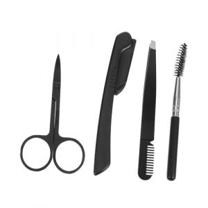 HONMEET Kit de Toilettage Sourcils Acier Inoxydable avec Ciseaux Pince &agrave; &Eacute;piler Brosse Multifonction et Rasoir Ergonomique pour Hommes et Femmes (ATriss, neuf)