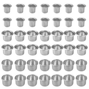 Aluminium Insert De Bougeoir No&euml;l, 42 Pi&egrave;ces 3 Tailles Bougie Buses M&eacute;tal Supports pour Bougies, Bougeoir en M&eacute;tal pour Bougies Chauffe-Plat, d&eacute;coration de No&euml;l D&icirc;ner aux Chandelles (TANNGUO, neuf)