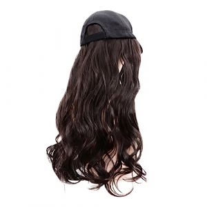 BESTYASH Postiche Chapeau Une Pi&egrave;ce Grosse Vague 1 Taille Unique Synth&eacute;tique Noir Et Brun Femme Cosplay F&ecirc;te Soir&eacute;e Cheveux Longs Boucl&eacute;s Bonnet D&eacute;contract&eacute; (Feast of Yan, neuf)