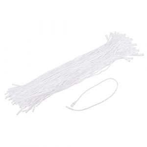 sourcing map Cotton Suspendu &Eacute;tiquette Ficelle Pression Verrouillage Goupilles Boucle Prix &Eacute;tiquette Attache Plastique Balises &Eacute;pingles blanc 7.8 pouce Paquet de 100 (Weisser Berg, neuf)