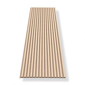 HAGEFOL Panneaux acoustiques en bois - 240 x 60 cm - Couleur : ch&ecirc;ne, feutre : beige - Panneaux muraux en bois - Paroi &agrave; lamelles 3D en placage de bois sur feutre acoustique - 2400 x 600 mm (HAGEFOL, neuf)