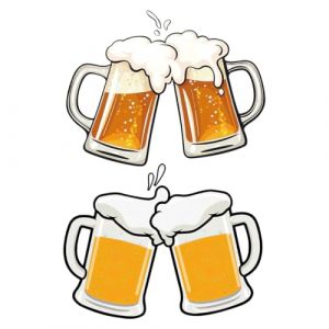 WUSJCOF 2 pcs Patch à Repasser Bière | Patches Alcool, Motif Thermocollant Bière, Appliques, Écusson Sauter (NAROU DUTEN, neuf)