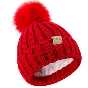 Tontuland Bonnet Pompom pour Enfants, id&eacute;al pour Les gar&ccedil;ons et Les Filles, doubl&eacute; de Polaire, pour Les Enfants de 3 &agrave; 9 Ans (FuZhouTaiJiangQuXinXinXiangLongMaoYiYouXianGongSi, neuf)