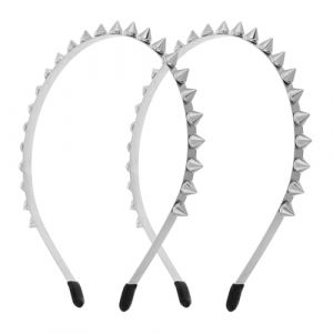 POPETPOP 2pi&egrave;ces Serre-t&ecirc;te Punk &agrave; Rivets et Pointes Accessoire Coiffure pour Femme Design Gothique avec Clous M&eacute;talliques pour Cosplay et F&ecirc;tes (Riser Treasure, neuf)