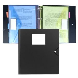 Porte-documents A4 à classer - Système de classeur à anneaux - Avec 12 classeurs à anneaux - Large classeur à anneaux - Étanche - Avec marqueur adhésif (Agoer, neuf)