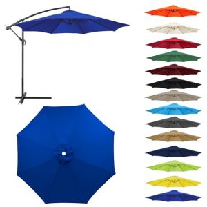 HonunGron Auvent De Remplacement pour Parasol 2,0/2,3/2,5/2,7m/3,0m, 6 Baleines/8 Baleines Toile De Parasol Déporté Remplacement Pour Cour,Jardin,Plage, Protection UV 50+ (2.3m-8 ribs,Bleu Royal) (HonunGron, neuf)