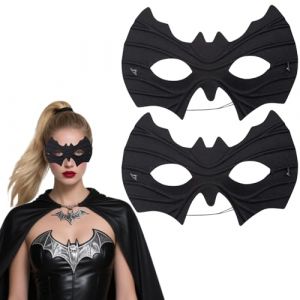 YUYWWAN Masque Chauve Souris, 2 Pièces Masques de Chauve-Souris Noirs pour Adultes, Masque de Halloween Enfant, Masques Chauve Souris pour Halloween, Carnaval, Jeu de Rôle (Noir-E) (yuwangwang, neuf)