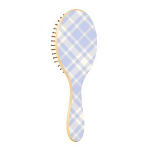 Brosse &agrave; cheveux en bois en damier bleu cepillo manuelle pour madera (Hangchuan Health, neuf)