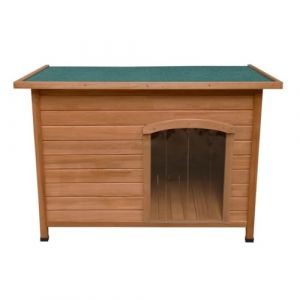 Niche pour Chien en Bois de Sapin avec Toit Plat en Asphalte 80 x 115 x 78,5 cm Chien Grande Taille Imperm&eacute;able & Durable Int&eacute;rieure ou Ext&eacute;rieure Kennel Chenil Abri [Pieds en Plastique Inclus] (Monster Group, neuf)