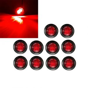 BOOMBOOST Lot de 10 Feux de Position lat&eacute;raux Ronds de 3/4 Pouces pour remorque, 3 LED Feux de Position lat&eacute;raux &eacute;tanches 24 V universels pour Voiture, remorque, Camion, Bus, Van, Rouge (VIGORTHRIVE, neuf)