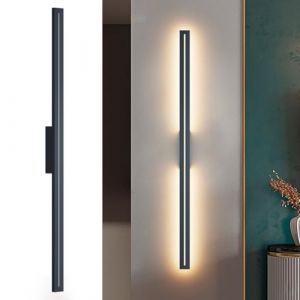 K-Bright Applique Murale Extérieure 40W Longue Extérieure Éclairage Mural Imperméable IP54 Pour Jardins, Terrasses, Chambres, Applique Murale D'intérieur De Salon 3000K (Anthracite, 120CM) (K-Bright Store, neuf)