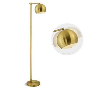 HKLY 12W LED Lampadaire Doré, Lampadaire Sur Pied Salon Metal Lampadaire Sur Pied Industriel E27 Lampadaire De Liseuse Réglable, Pour Salon, Chambre, Bureau, 3 Niveaux De Couleur,D'or (Dejuan trade, neuf)