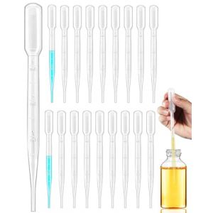 JUKOTA 20 Pi&egrave;ces Pipette,3ML Pipette Plastique,Pipette Gradu&eacute;e,Pipette de Transfert en Plastique,Pipette Cuisine,Transparent,pour Transfert D'huiles Essentielles,Parfums,Liquides Divers (CAR PARTS FOR ALL, neuf)