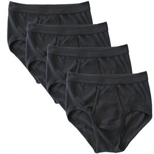 HERMKO 3240 Lot de 4 Slip Homme avec Ouverture Fine côte en 100% Coton Biologique Lavable à 60°C - Beaucoup Couleurs, Taille:2 (S), Couleur:Noir (HERMKO, neuf)