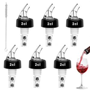 xuefenfei 6 Pi&egrave;ces 2cl Bec Verseur Alcool, Becs &agrave; Liqueur, Bouchon Doseur Alcool avec Brosse, Bouchons Doseurs Automatiques, pour Whisky Ricard Vin Schnaps Cocktails (Naxue, neuf)