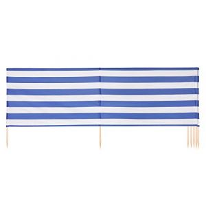 Ladeheid Paravent de Plage avec Poteau en Bois Accessoire Pratique de Plage LAEX001 (Rayures, 6 m) (Hisert, neuf)