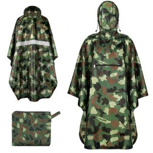 ENONEO Poncho Pluie Imperméable Hommes Manteau de Pluie Femmes Poncho de Pluie avec Capuche et Poche, Réutilisable Léger Cape de Pluie pour Adulte Extérieur Randonnée Camping Pêche (ENONEO, neuf)
