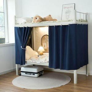 Rideau Occultant de Lit Superposé Baldaquin Ciel de Lit Epais Rideau de Lit Mezzanine Anti-Poussière Anti-Insectes pour Dortoir d'Étudiants Tente de Lit Cabane Surélevé/Mi-hauteur Couvre-lits 1.15*2M (Xinxiang Optics, neuf)