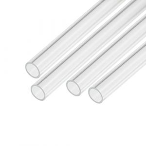 sourcing map Acrylique Tuyau Transparent Rigide Rond Tube 4pcs 8mm ID 10mm OD 6" pour Lampes et Lanternes, Eau refroidisement Syst&egrave;me (Weisser Berg, neuf)