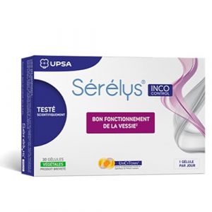 Sérélys INCO CONTROL - Complément Alimentaire Fuites Urinaires - Confort Urinaire - Bon Fonctionnement de la Vessie - Produit Breveté - Efficacité Scientifiquement Prouvée - Gélules Végétales (Varento, neuf)