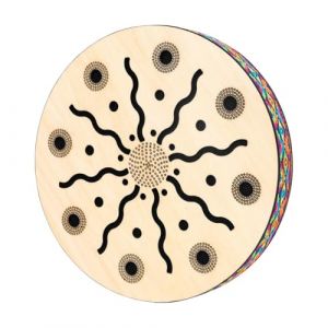 Tambour d'océan en bois, tambour de pluie de tambour de flux, for la guérison sonore de méditation de yoga(8 Inch) (AILERAN, neuf)