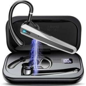 Oreillette Bluetooth Sans Fil V5.3 avec 120H de Conversation Mains Libres Claires, Casque Bluetooth Mono Écouteur pour Bureau/Conduite/Affaires, avec Double Micro Antibruit ENC, IP7 Étanche/Antisueur (xaiojunmaoi, neuf)