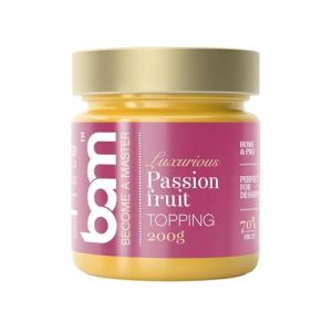 BAM Topping Fruits - 200g - 70% de Fruits, Sans Gluten - Pour G&acirc;teaux, Yaourts, Smoothies et Desserts, Fruit de la Passion (BAM - become a master, neuf)