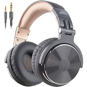 OneOdio Casque Audio Filaire DJ Piano Guitare avec Micro, Hi-Res Audio Extra Basse Son, Léger Confort Pliable Casques avec Share-Port, 2 Prise Jacks, Headphone pour PC Studio Monitor AMP Pro-10(Gris) (OneOdio EU, neuf)