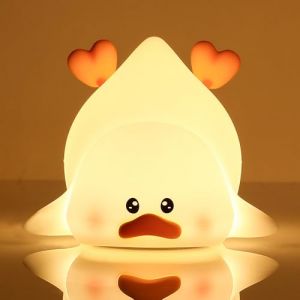 LOVERUIS Veilleuse Enfants, 7 couleurs Lampe de Nuit Bébé Veilleuse, Kawaii Veilleuse Déco Chambre Bébé Veilleuse Enfants Batterie, portable pour cadeau déco (Baleine) (Canard) (LOVERUIS, neuf)