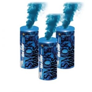 Lot de 3 Fumigènes à Main ± 60 Secondes Bleu – Déclenchement à Mèche – Fumigènes Colorés à Tenir en Main – Catégorie F1 – ZENDA CLUB® (ZENDACLUB, neuf)
